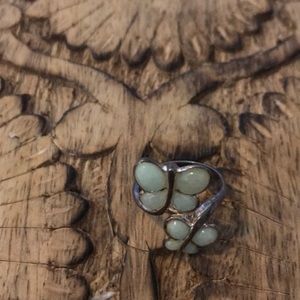 Jade stone butterfly ring